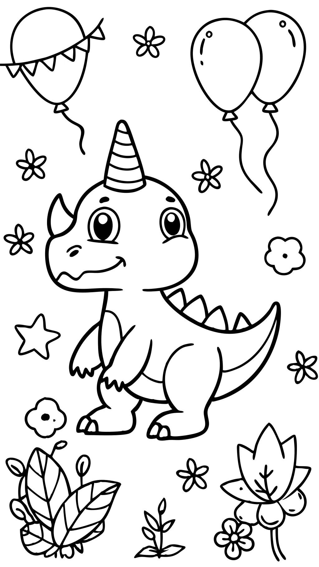 coloriages mignons dinosaures